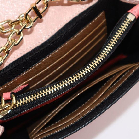 NEW Marc Jacobs SNAPSHOT Chain Wallet Pink Black - Picture 13 of 14